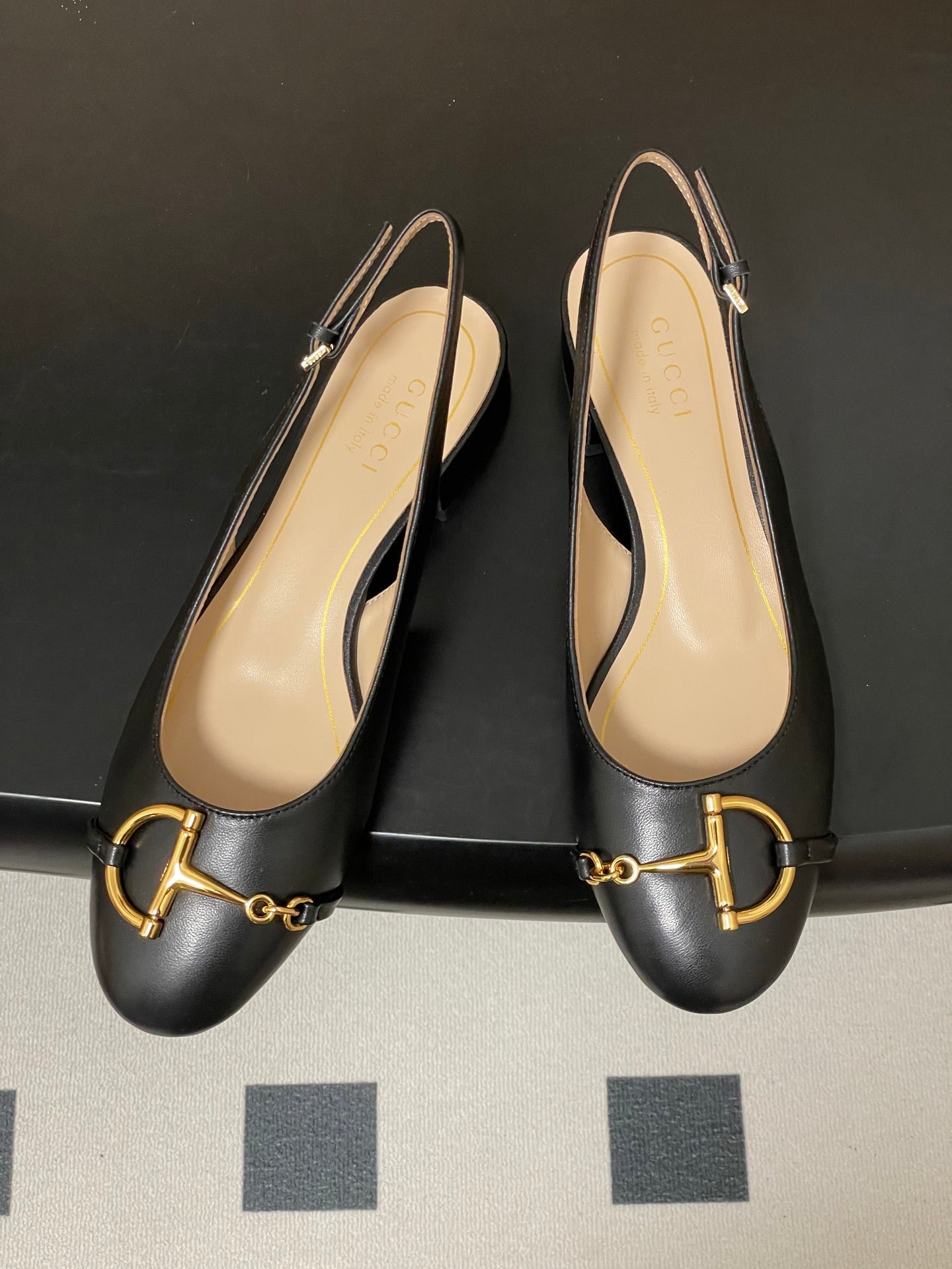 GG 26ss Big D Half HorseBit Mary Jane Black Cowhide 593508