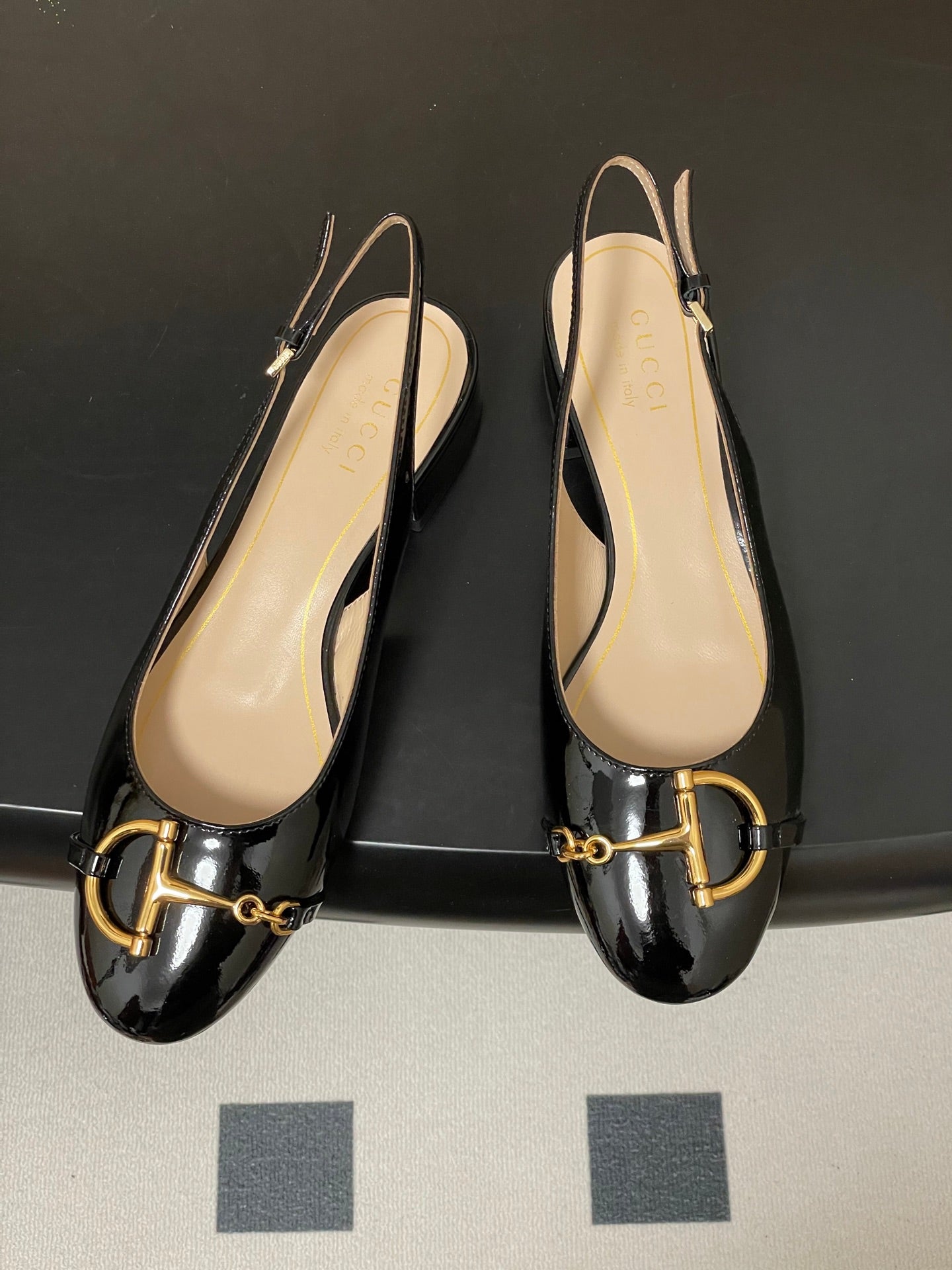 GG 26ss Big D Half HorseBit Mary Jane Black Patent Leather 593506