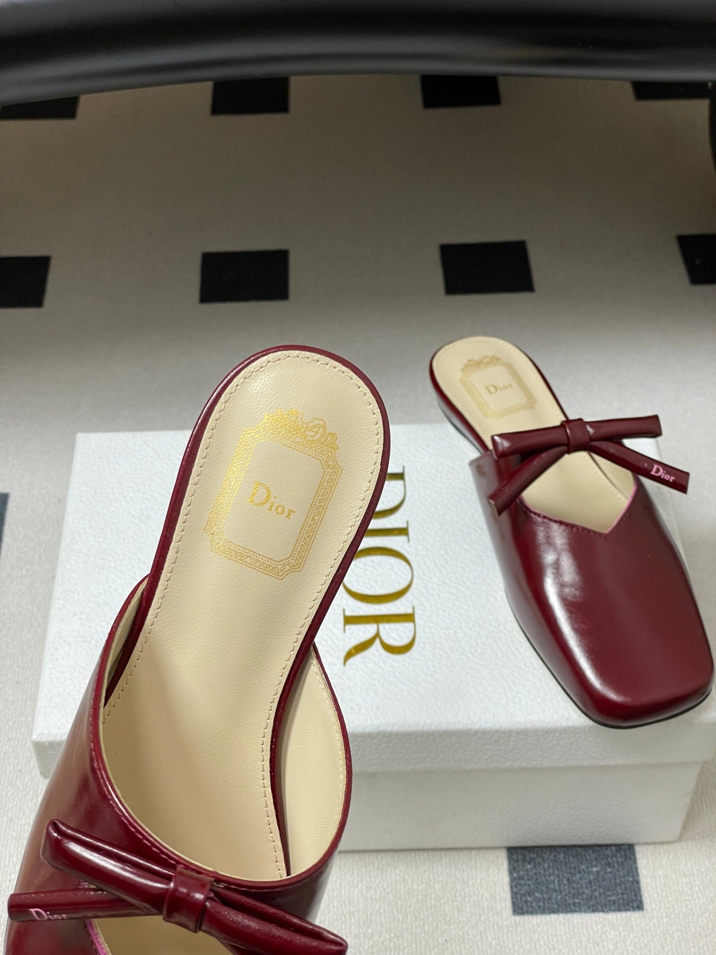 CD 26 Flat Mule Burgundy Patent Cowhide 593598