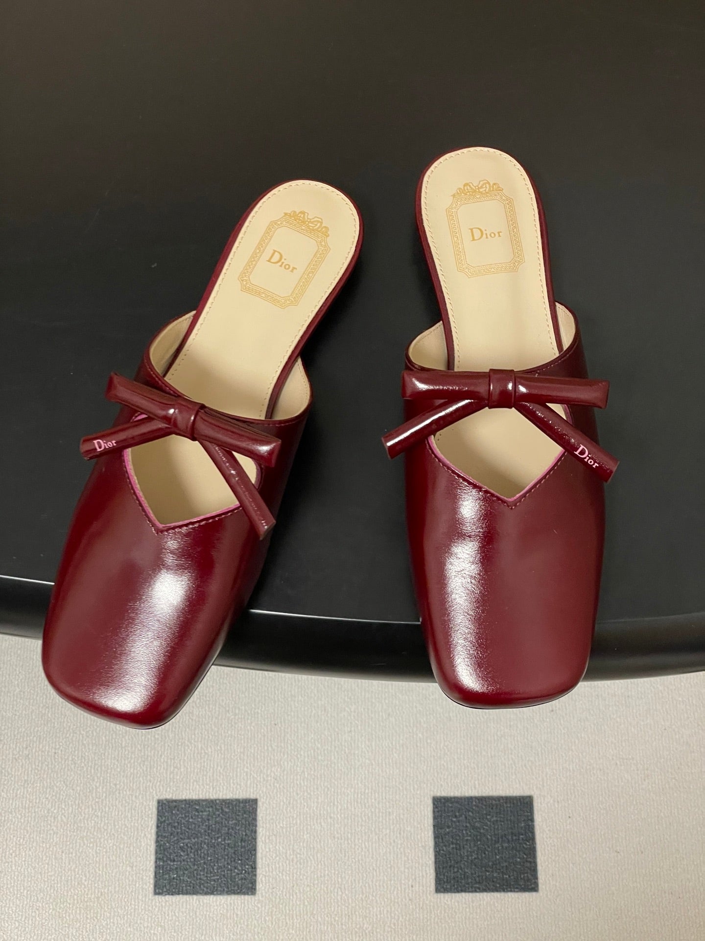 CD 26 Flat Mule Burgundy Patent Cowhide 593598
