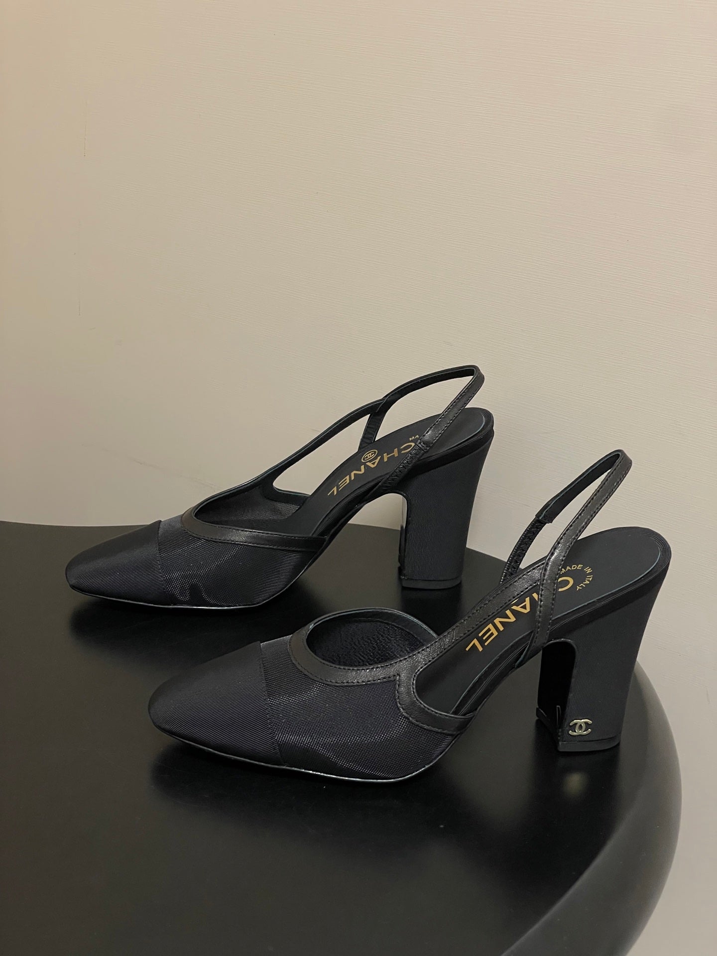 CC 26s Slingback 95mm Mesh Fabric Sheepskin
