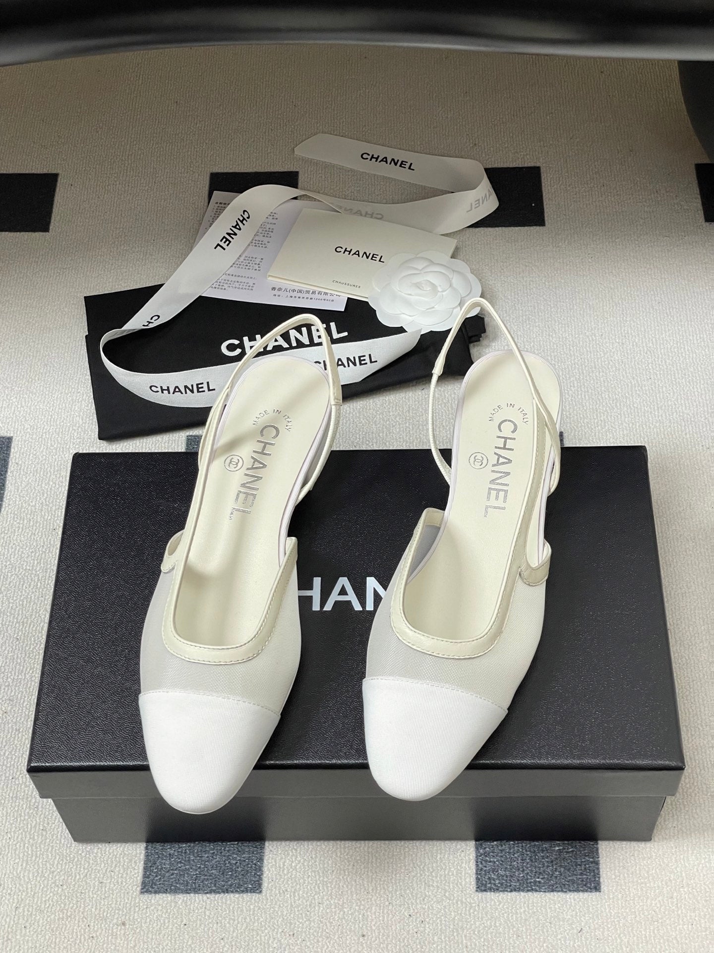 CC 26s Slingback 20mm Mesh Fabric Sheepskin