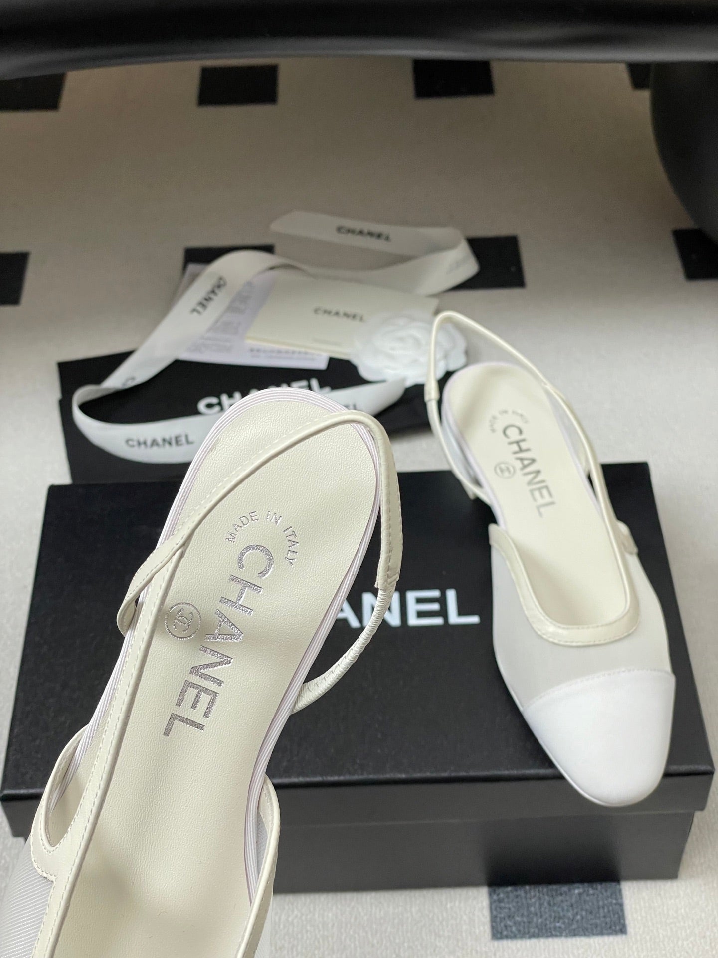 CC 26s Slingback 20mm Mesh Fabric Sheepskin
