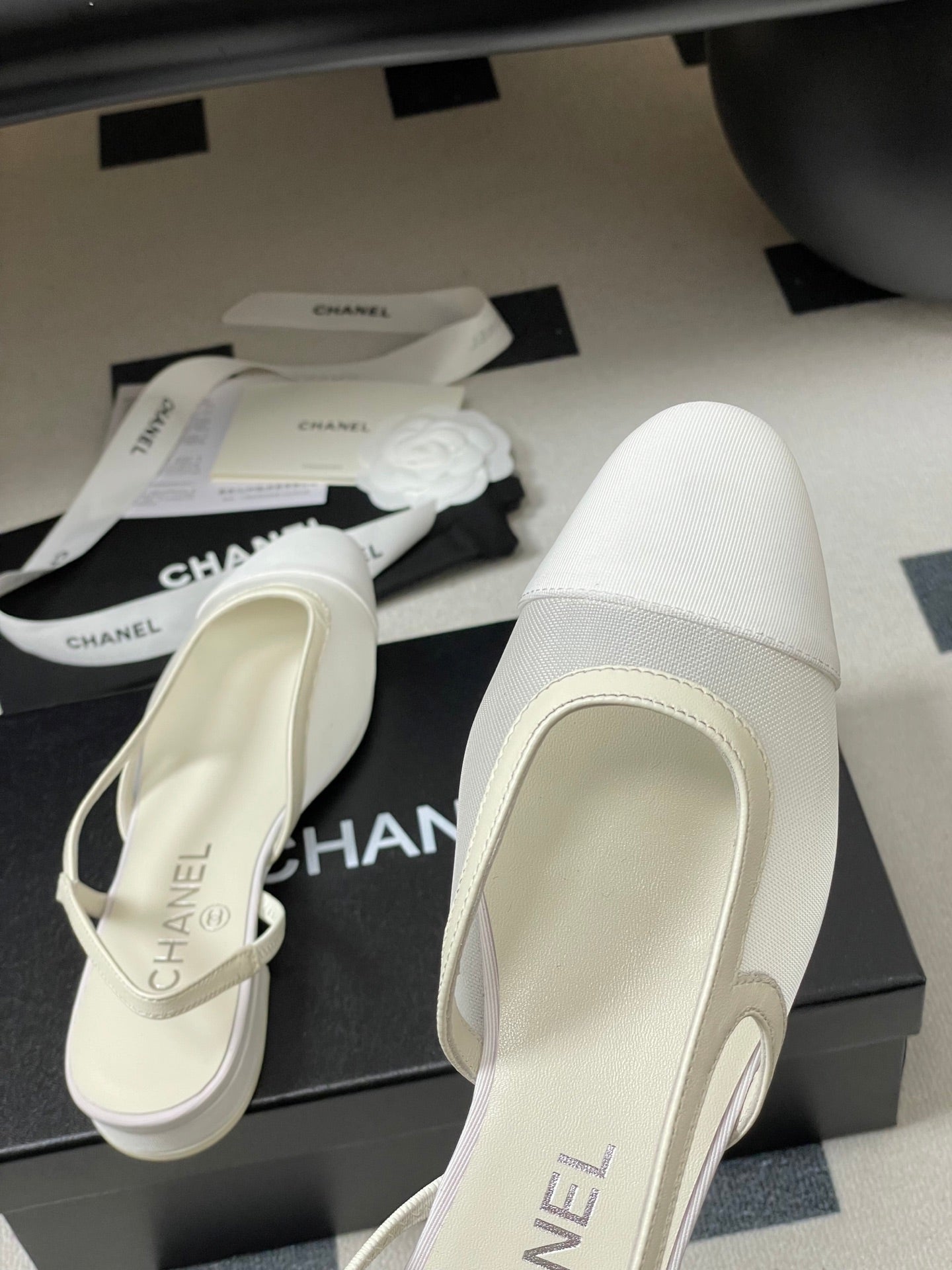 CC 26s Slingback 20mm Mesh Fabric Sheepskin