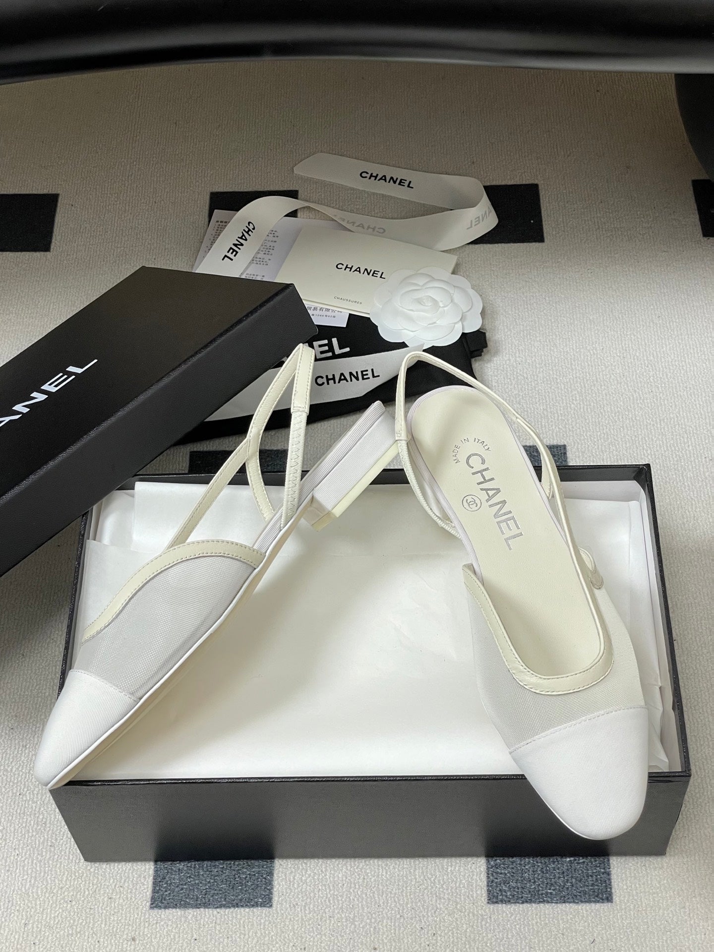 CC 26s Slingback 20mm Mesh Fabric Sheepskin