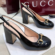 GC Horsebit Slingback 95mm Black Patent Leather 294594