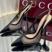 GC Signoria Slingback Pump Black Mesh Sheepskin 294519