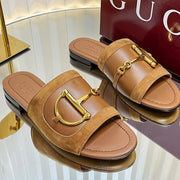 GC 25 Horsebit Sandals 10mm Brown Suede Sheepskin 294650