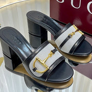 GC 25 Horsebit GG 50mm Sandals black Canvas Sheepskin 294668