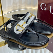 GC 25 Thong Sandal Black  Canvas Sheepskin 294672