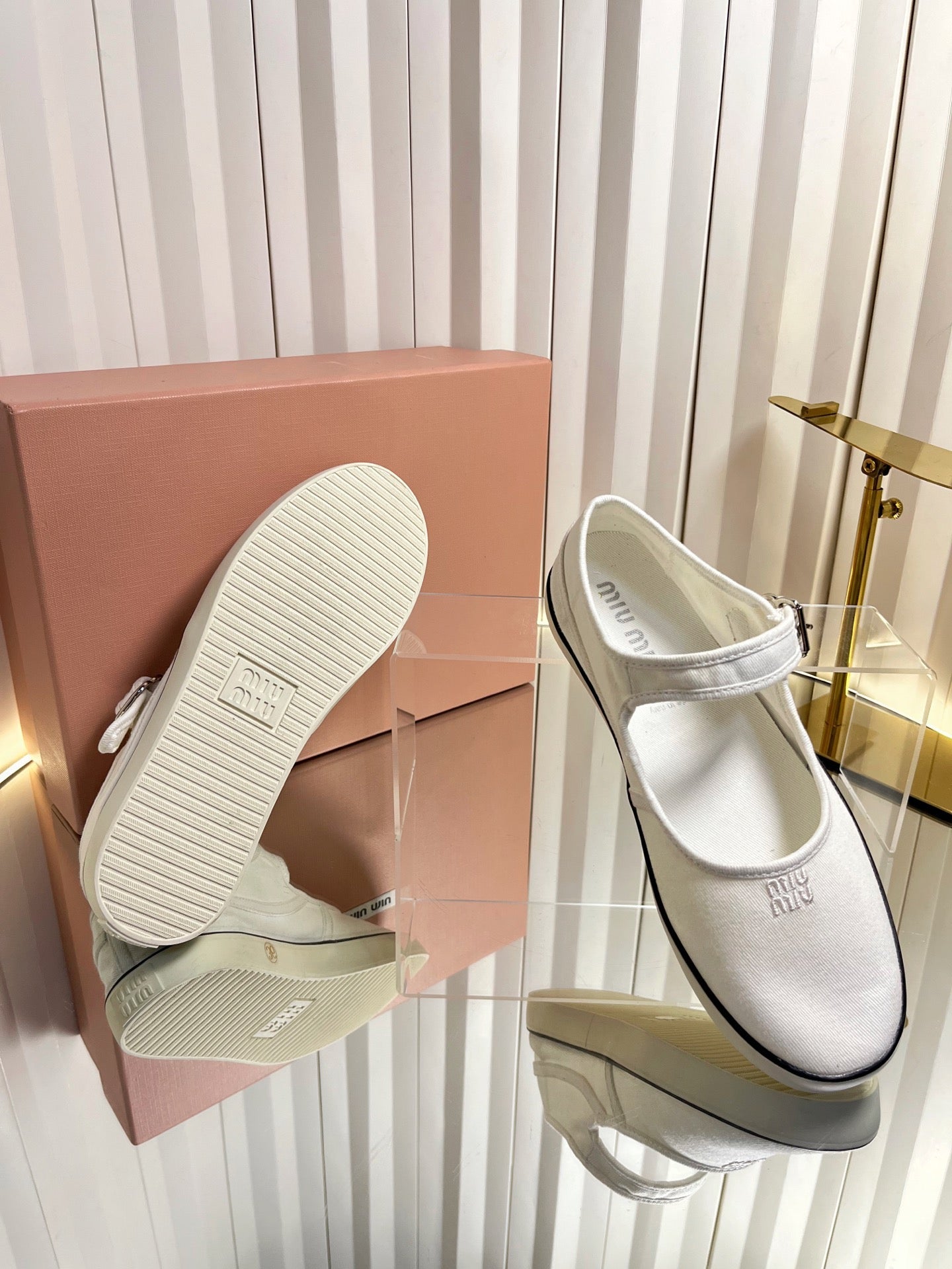 Miumiu 2026 Drill Ballet Flat Canvas 922964