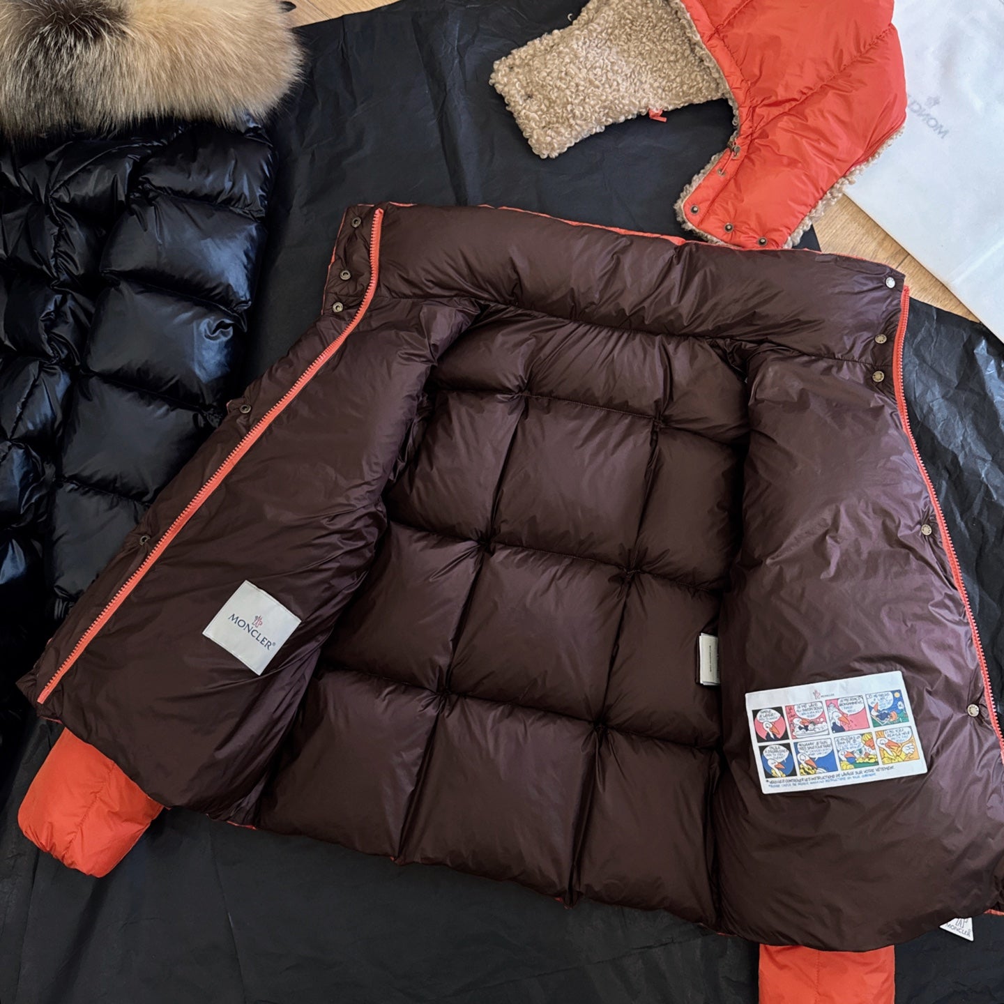 Moncler 2025 Castelnou Jacket Orange Beige Wool Down