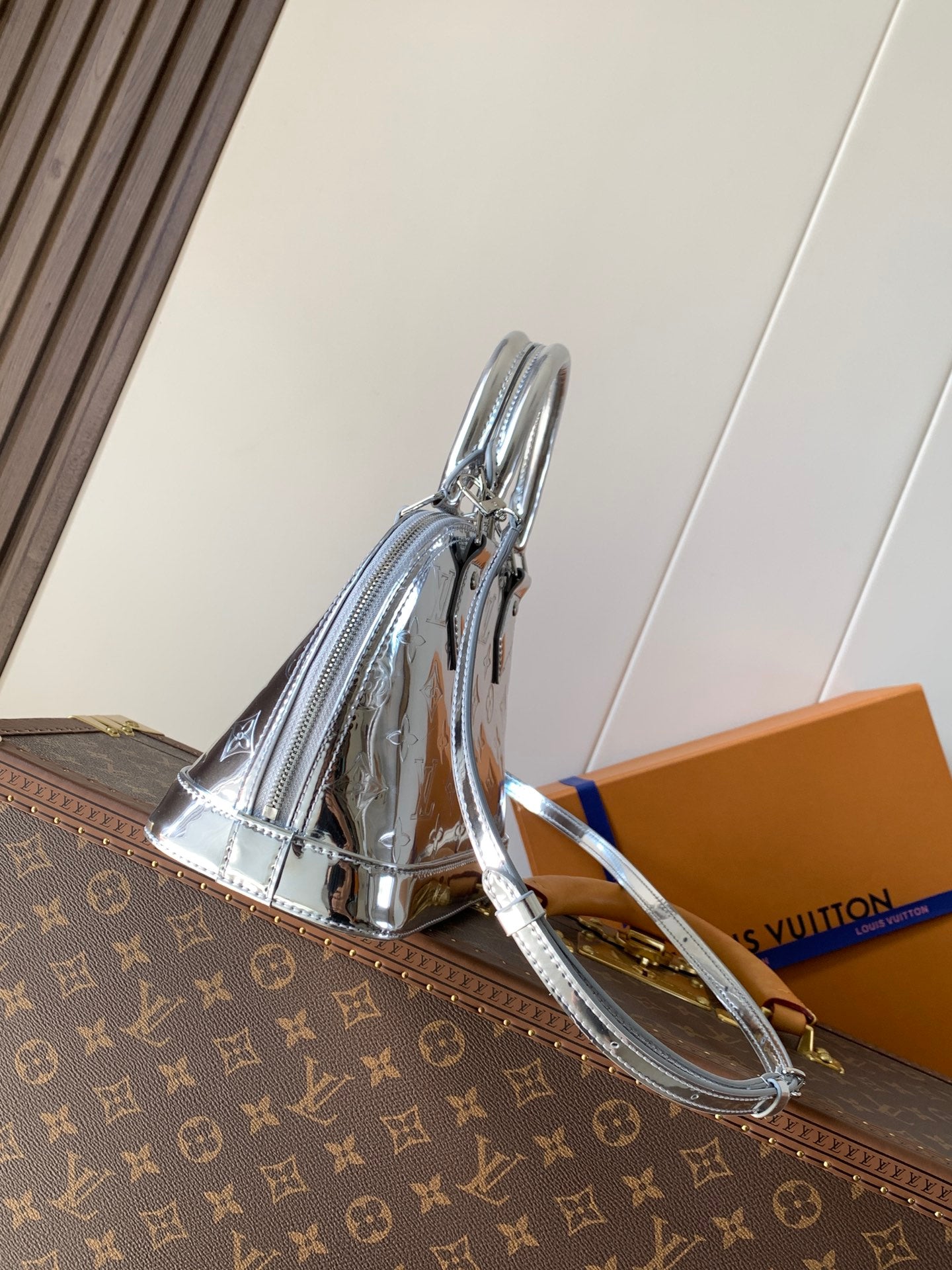 LV 2026 Alma BB Handbag 23cm Silver Canvas 281390