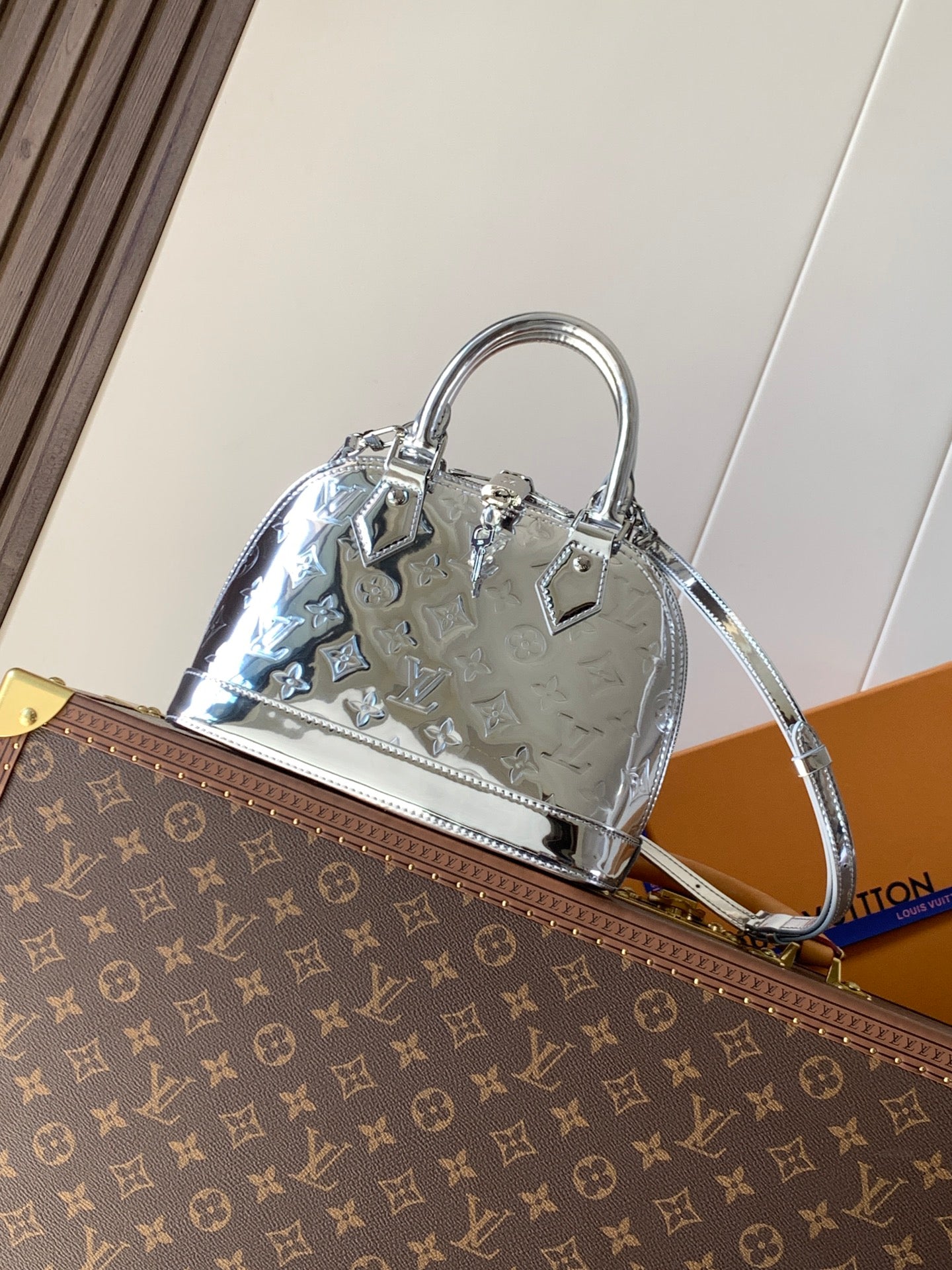 LV 2026 Alma BB Handbag 23cm Silver Canvas 281390