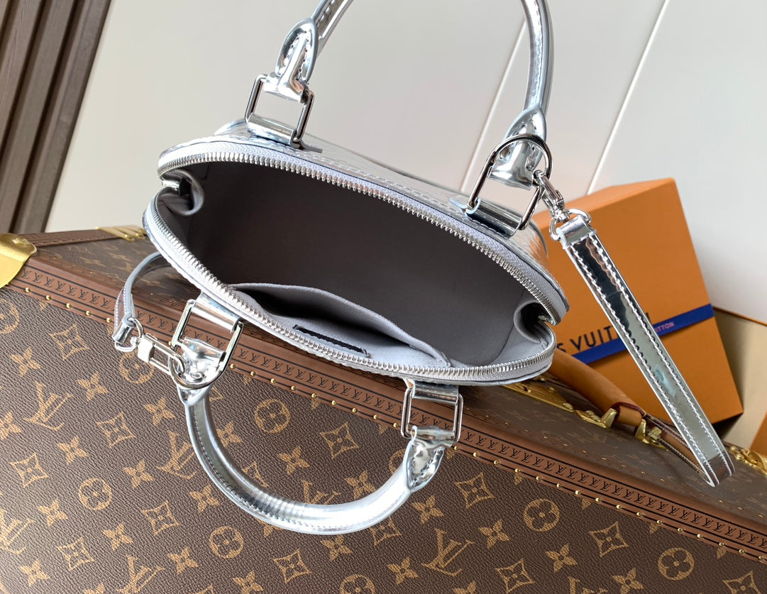 LV 2026 Alma BB Handbag 23cm Silver Canvas 281390