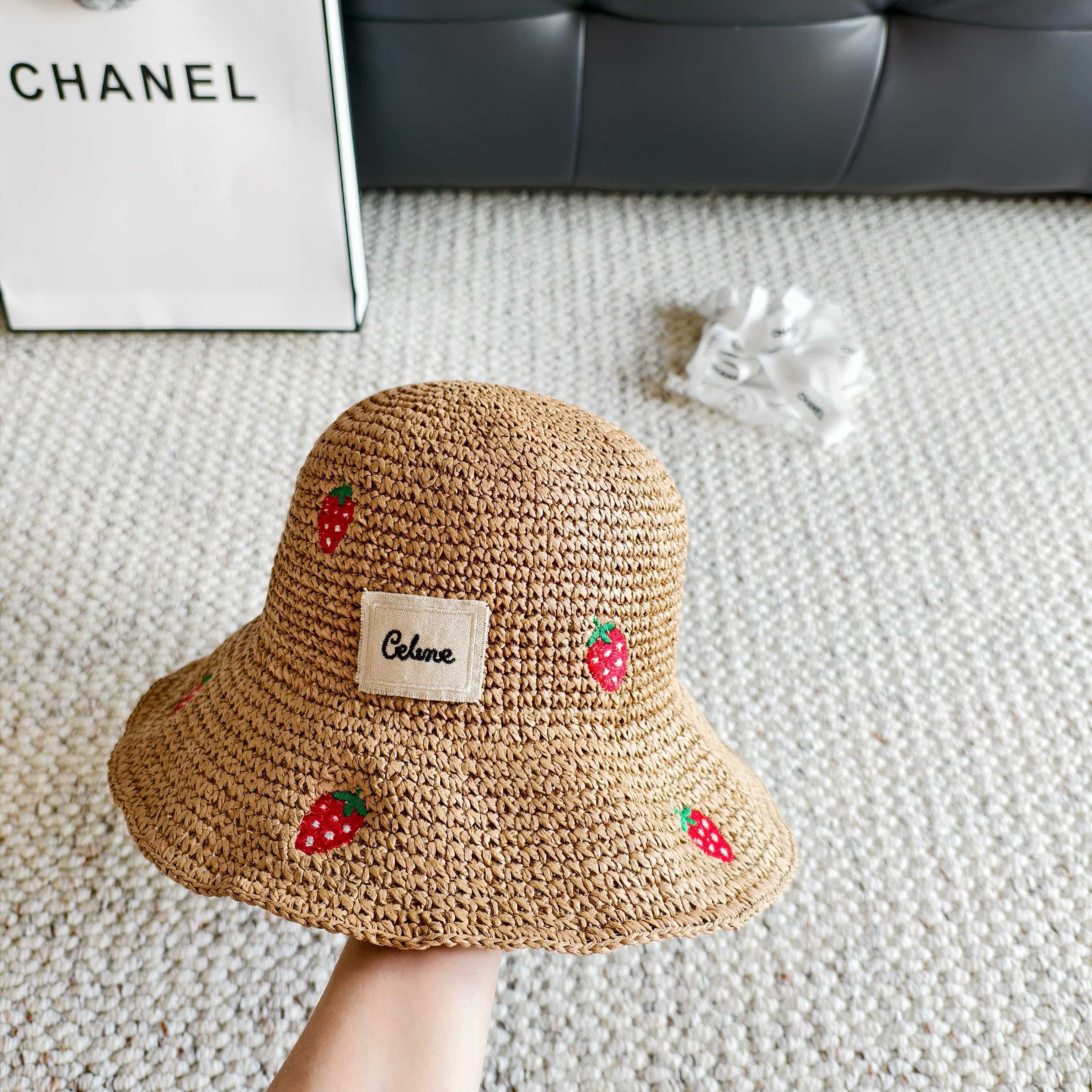 Celine Woven Strawberry Bucket Hat 400938