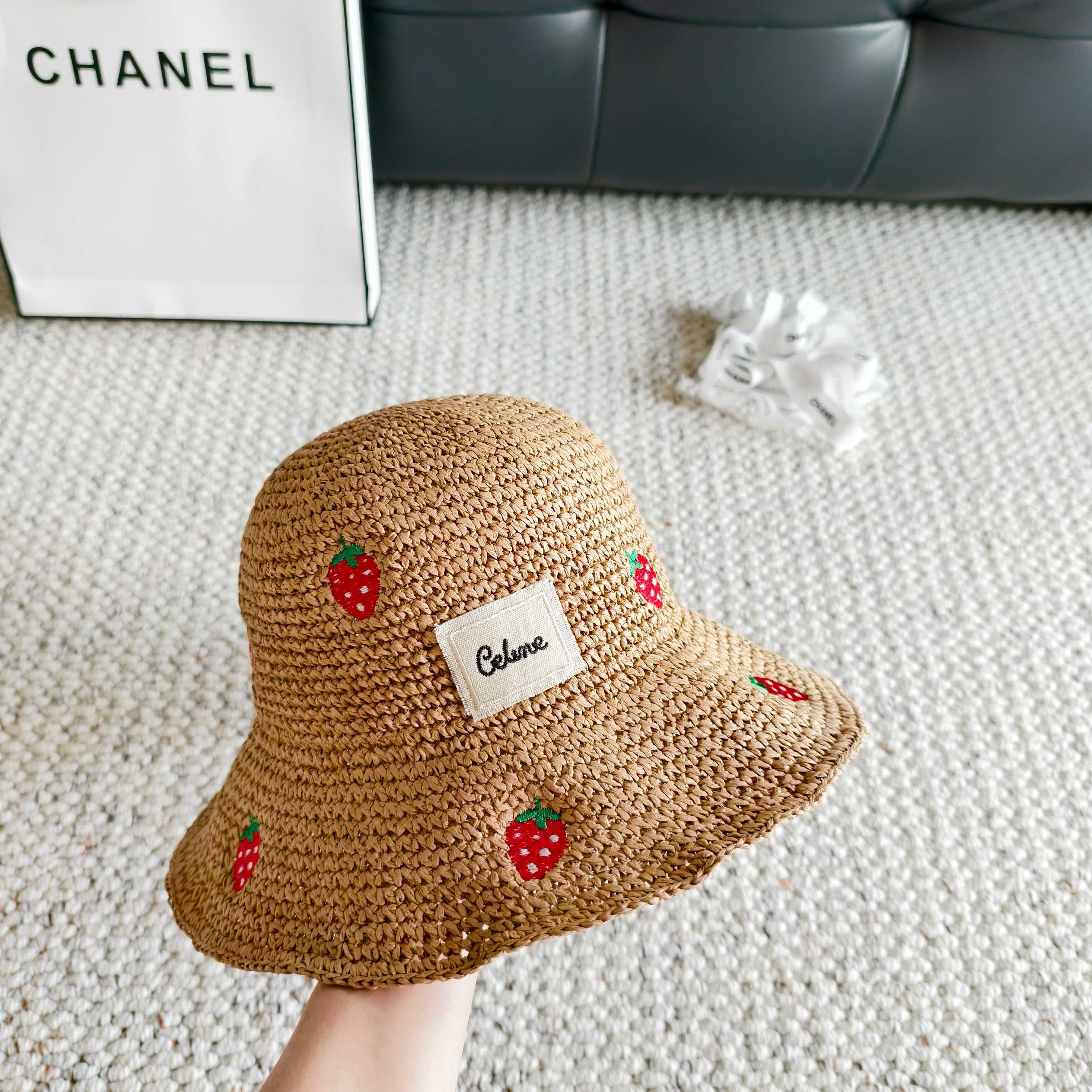Celine Woven Strawberry Bucket Hat 400938