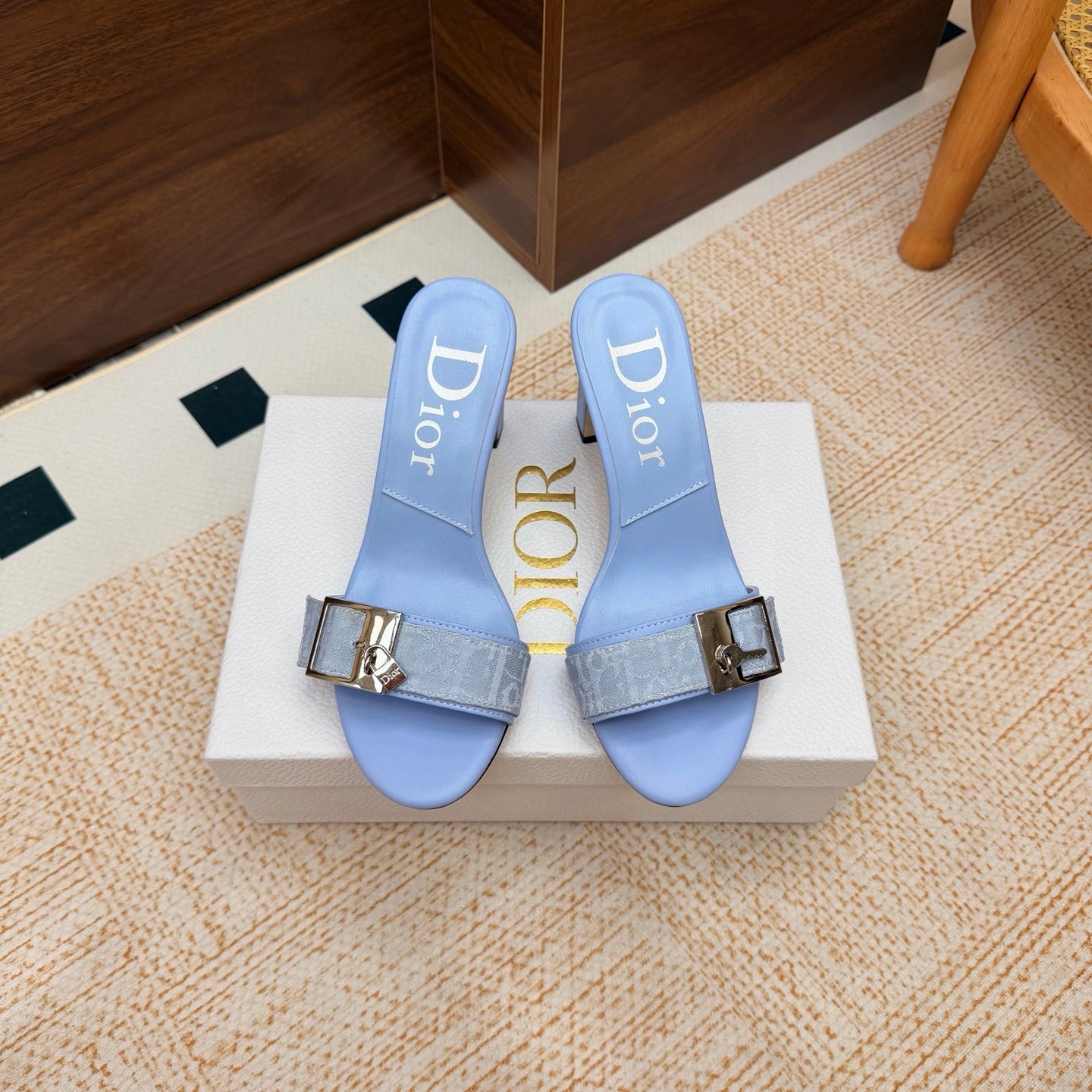 Dior 2026 Avenue Sandals 85mm Cowhide Canvas 973986