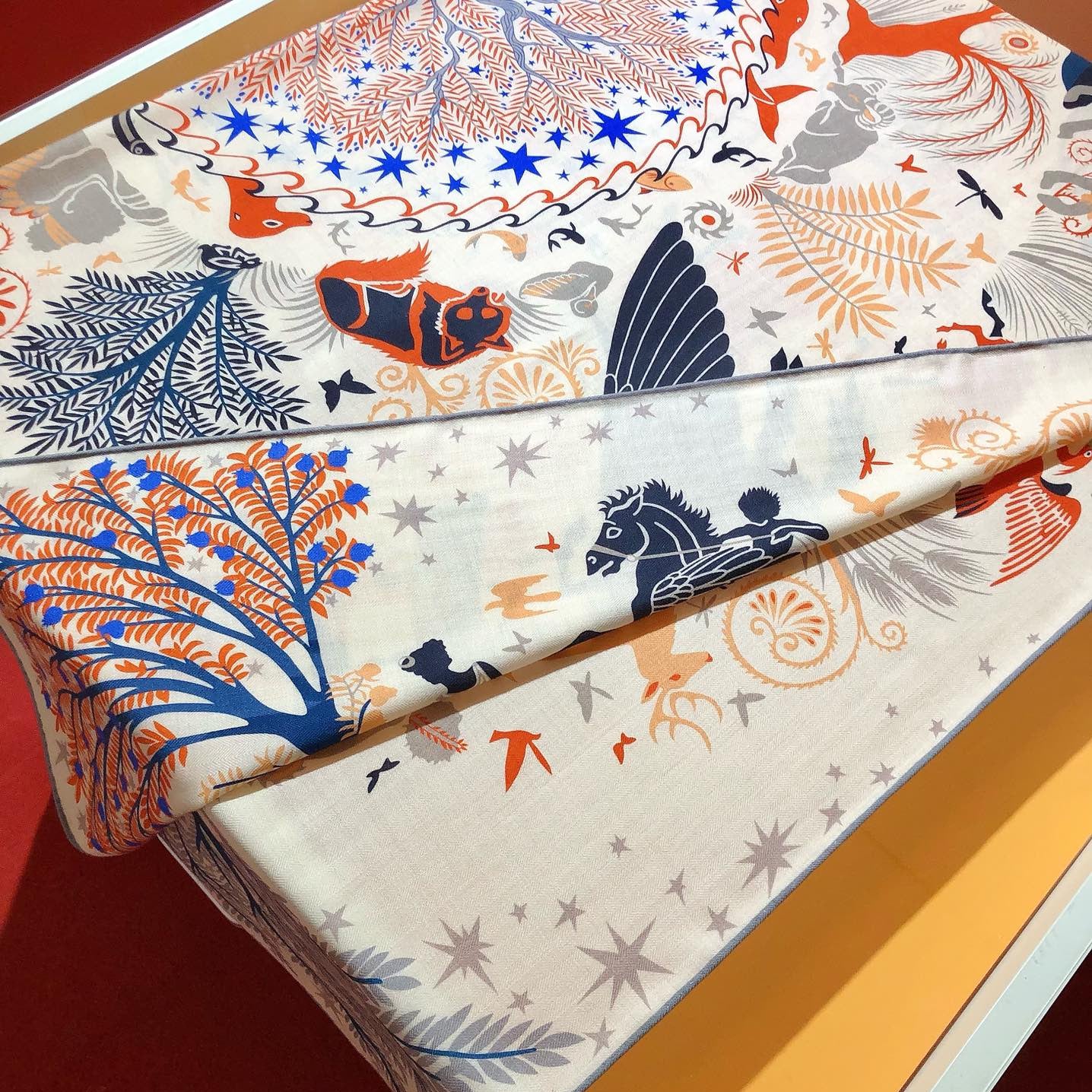 Hermes 2026 Sous le Charme d'Orphee Shawl 140 Cashmere Silk