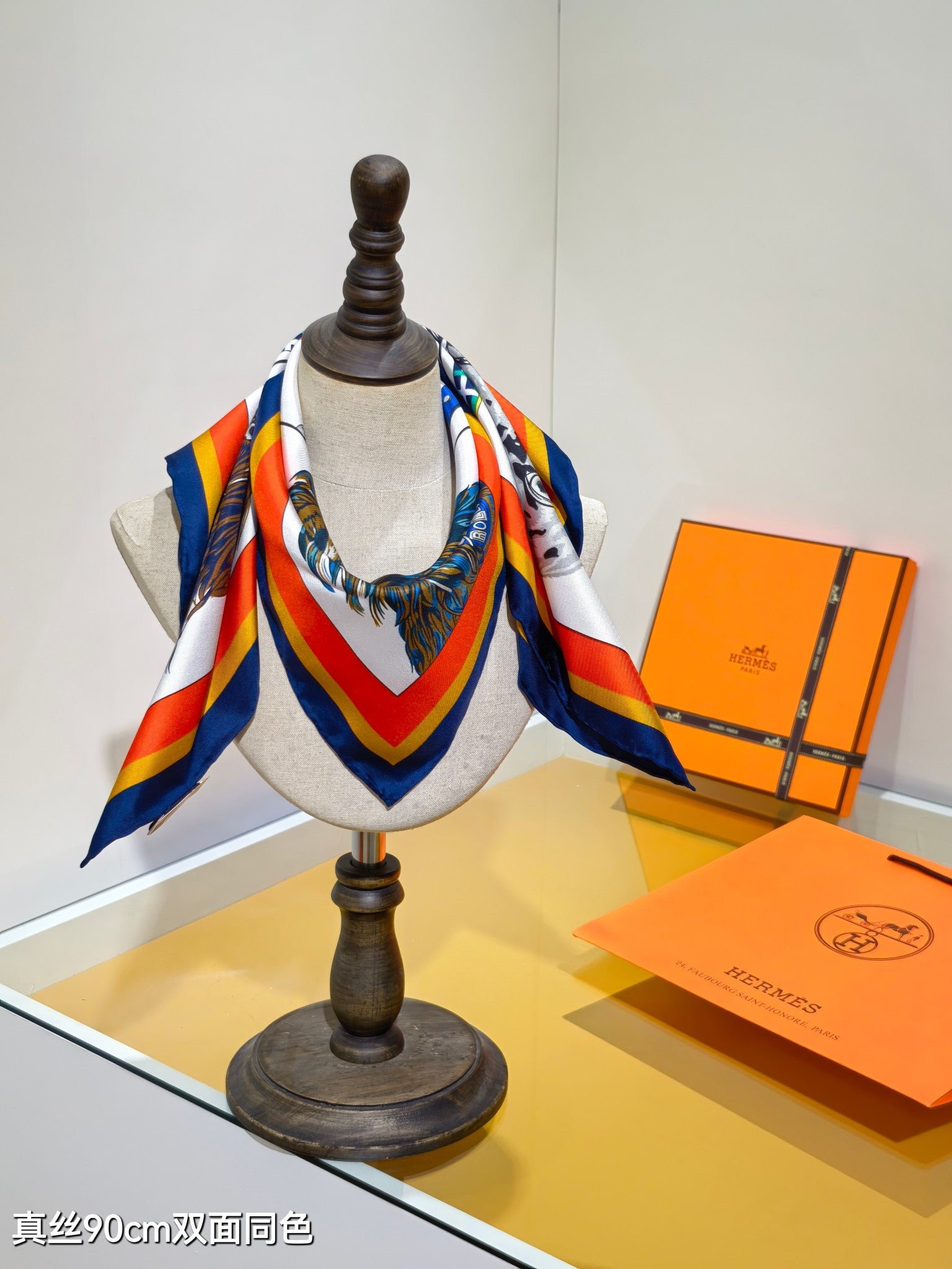 HM 26ss Amazon  Scarf 90 Colorful Twill Silk 130280