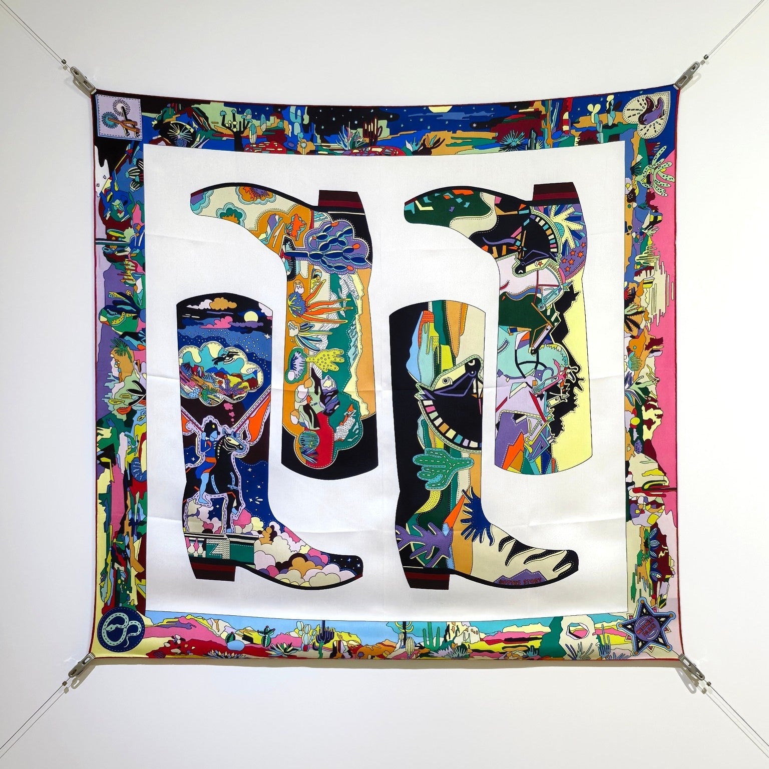 HM The Story 90 CM White Colorful  Cashmere and Silk 293064