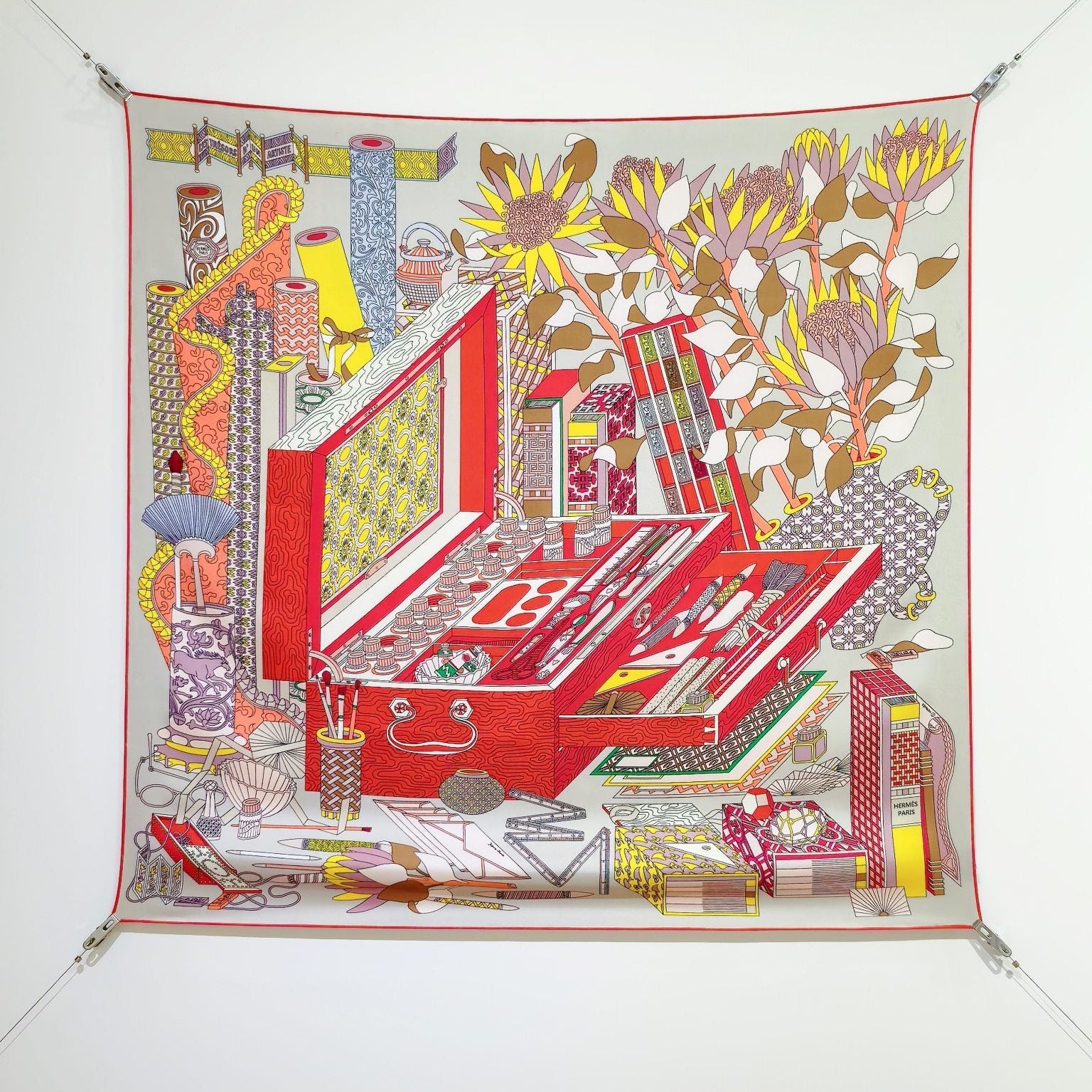 HM The Story 90 CM White Red Colorful  Cashmere and Silk 293065