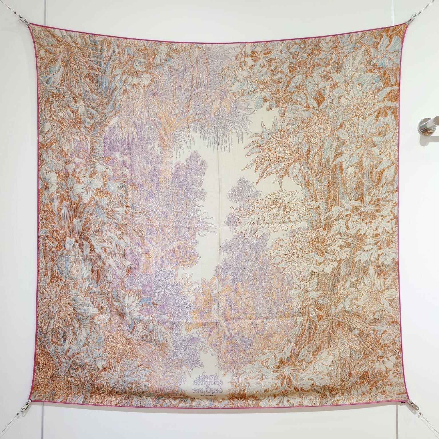 HM 26s 90 Double Sided Scarf Pink Beige Colorful Mulberry Silk 141474