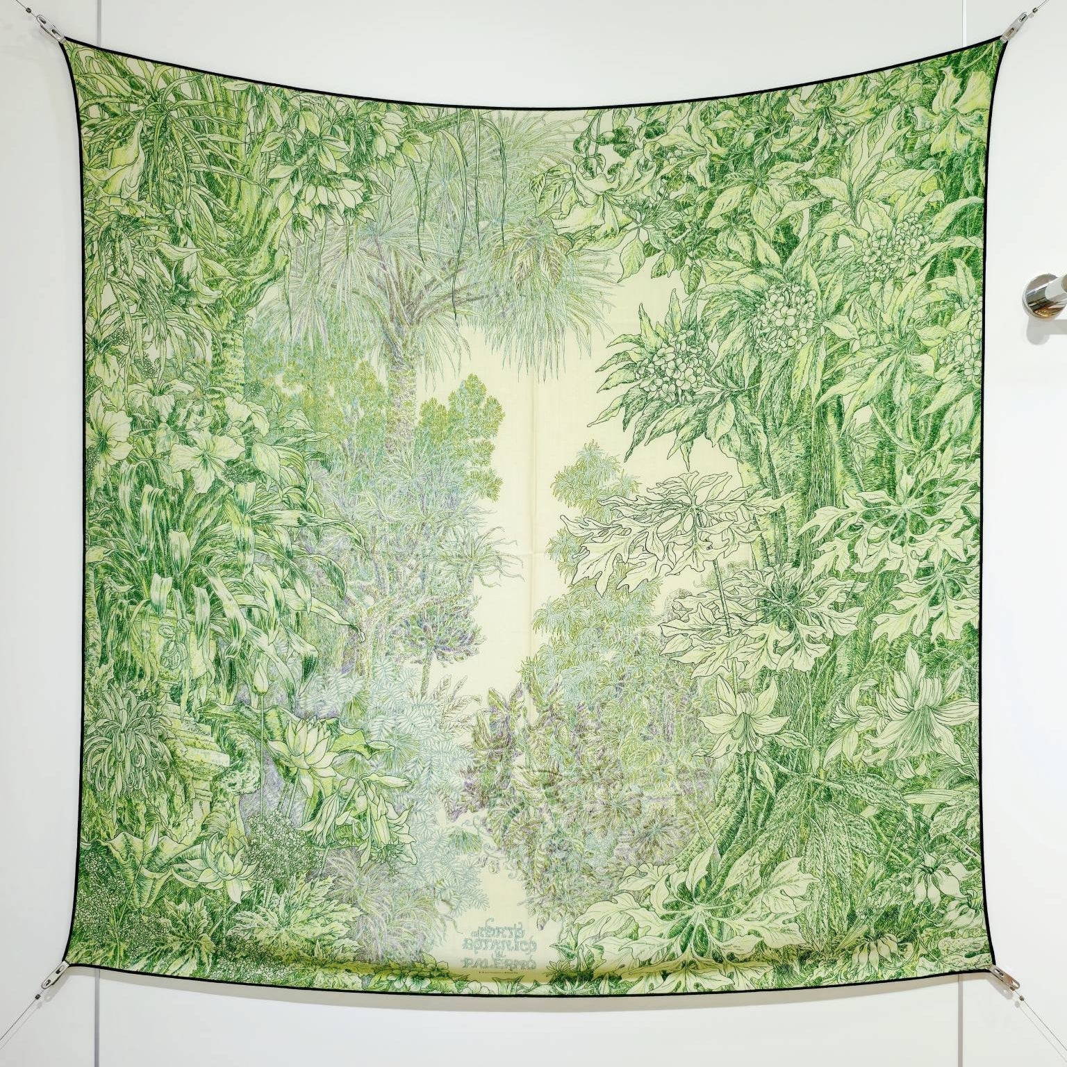 HM 26s 90 Double Sided Scarf Green Colorful Mulberry Silk 141471