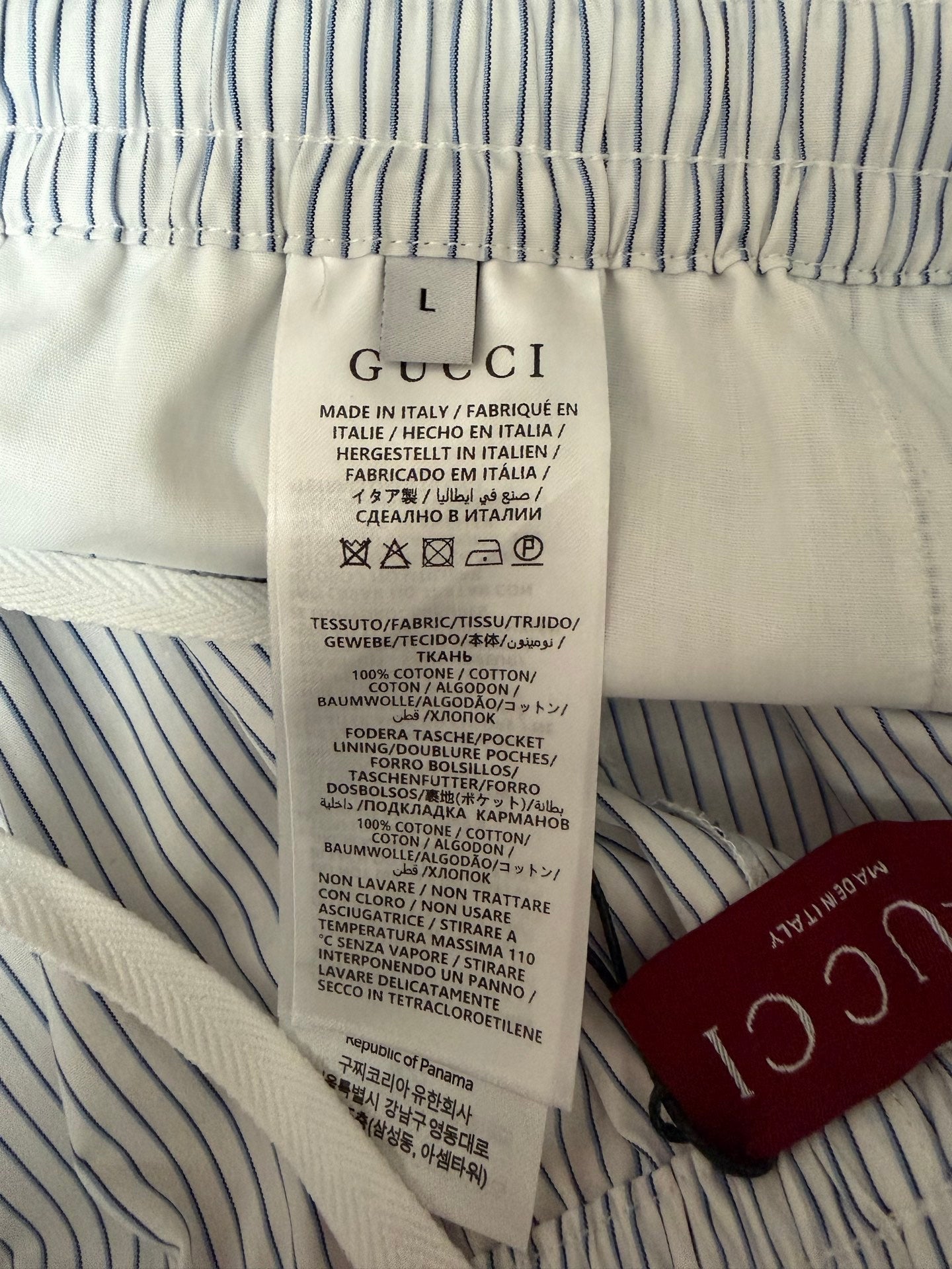 GC 2026 Men's Striped Shorts White Blue Cotton  643455