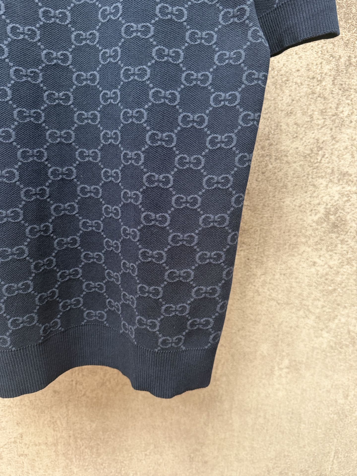 GC 2026 Men's  Short-sleeved Polo Shirt Dark Blue Jacquard Fabric 643433