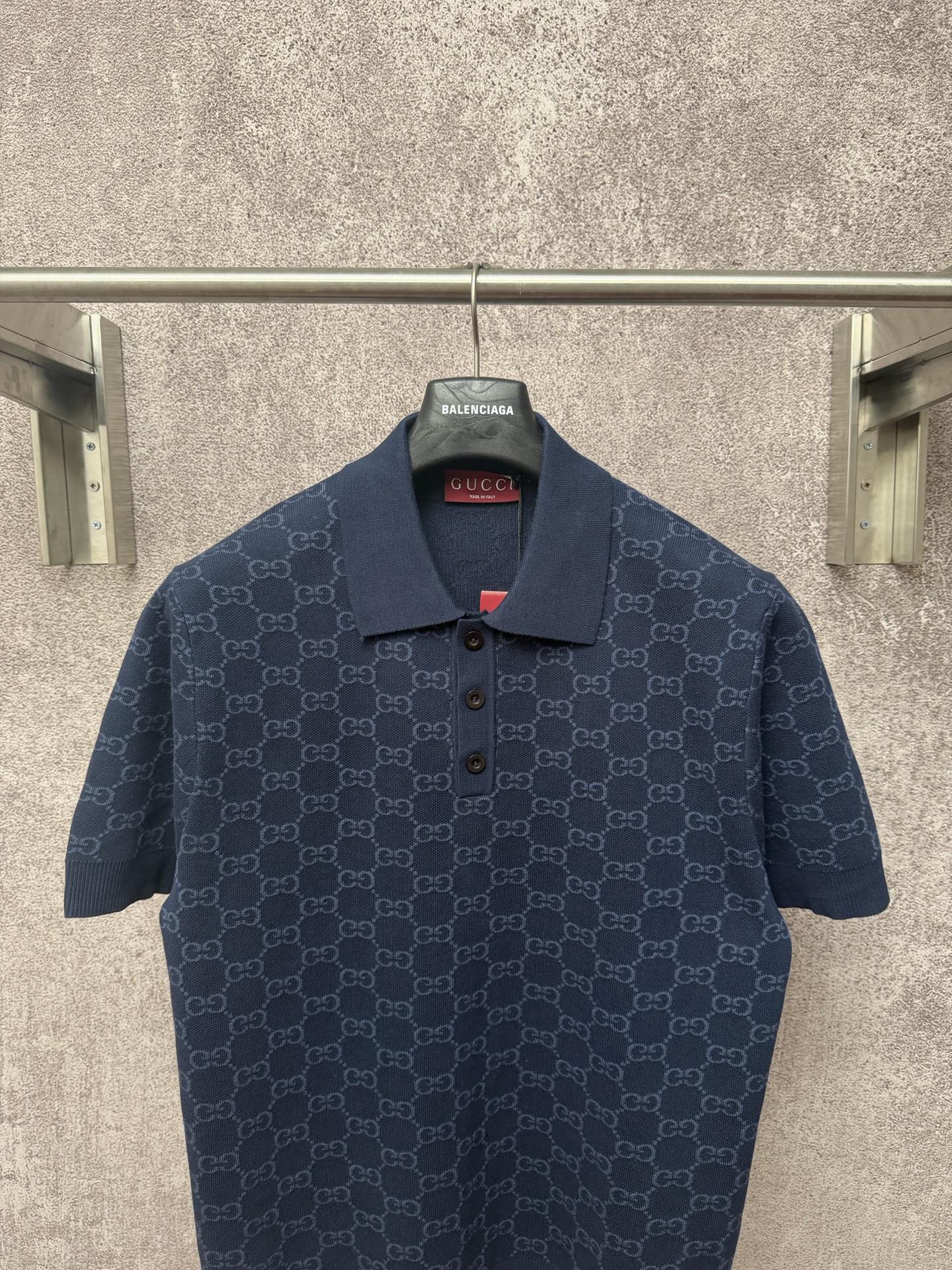 GC 2026 Men's  Short-sleeved Polo Shirt Dark Blue Jacquard Fabric 643433