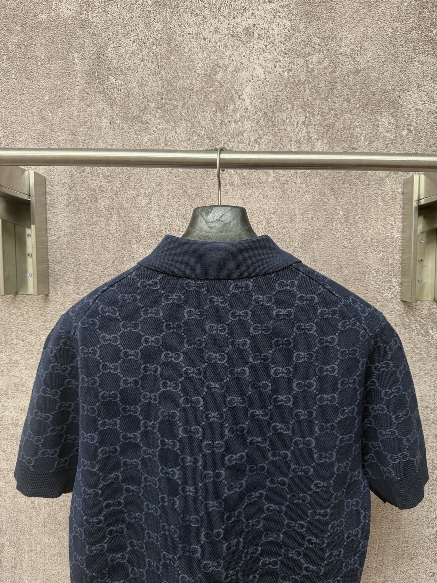GC 2026 Men's  Short-sleeved Polo Shirt Dark Blue Jacquard Fabric 643433