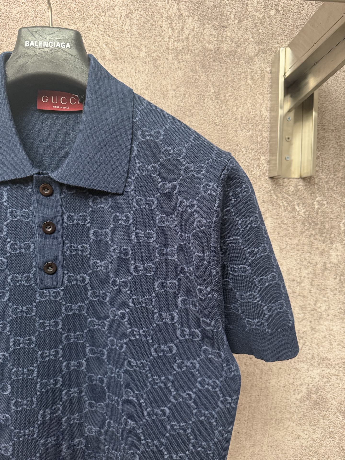 GC 2026 Men's  Short-sleeved Polo Shirt Dark Blue Jacquard Fabric 643433