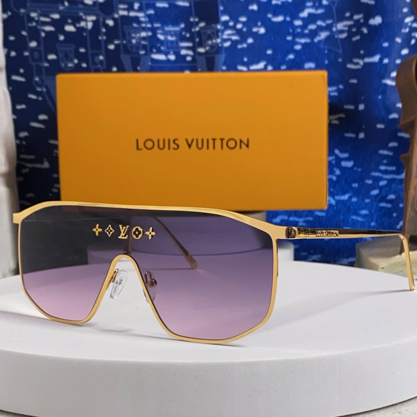 GOLDEN MASK SUNGLASSES 582731 IN GOLD METAL PURPLE SMOKE LENSES