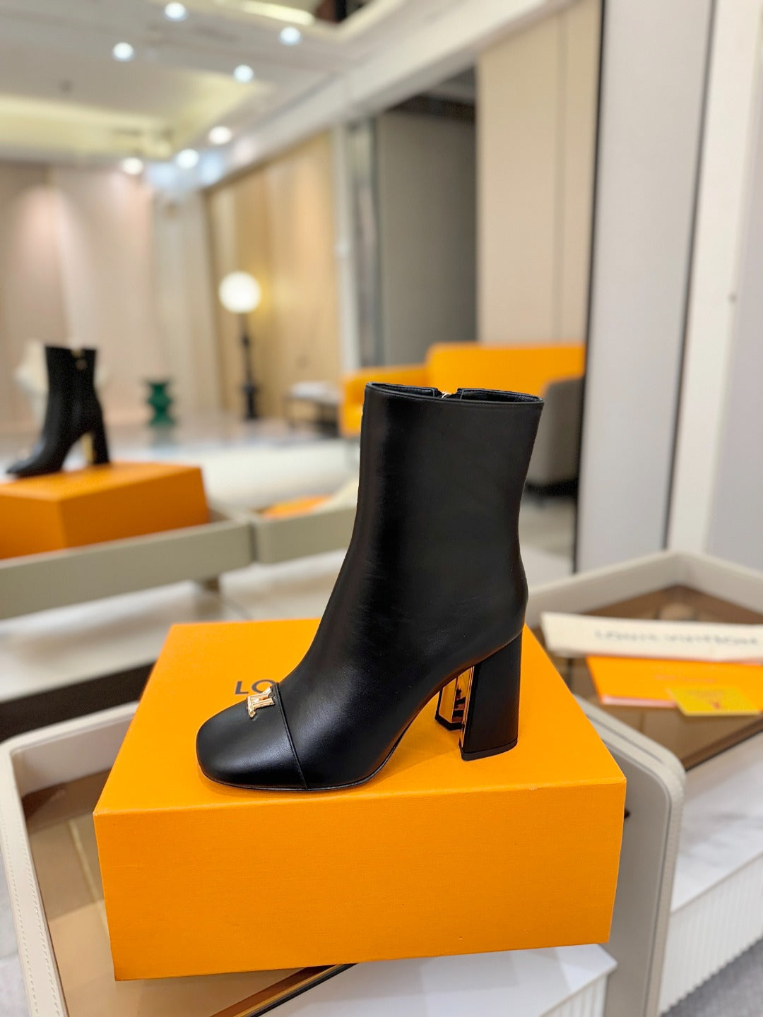 LV Ankle Boots 90 Black Sheepskin 573716