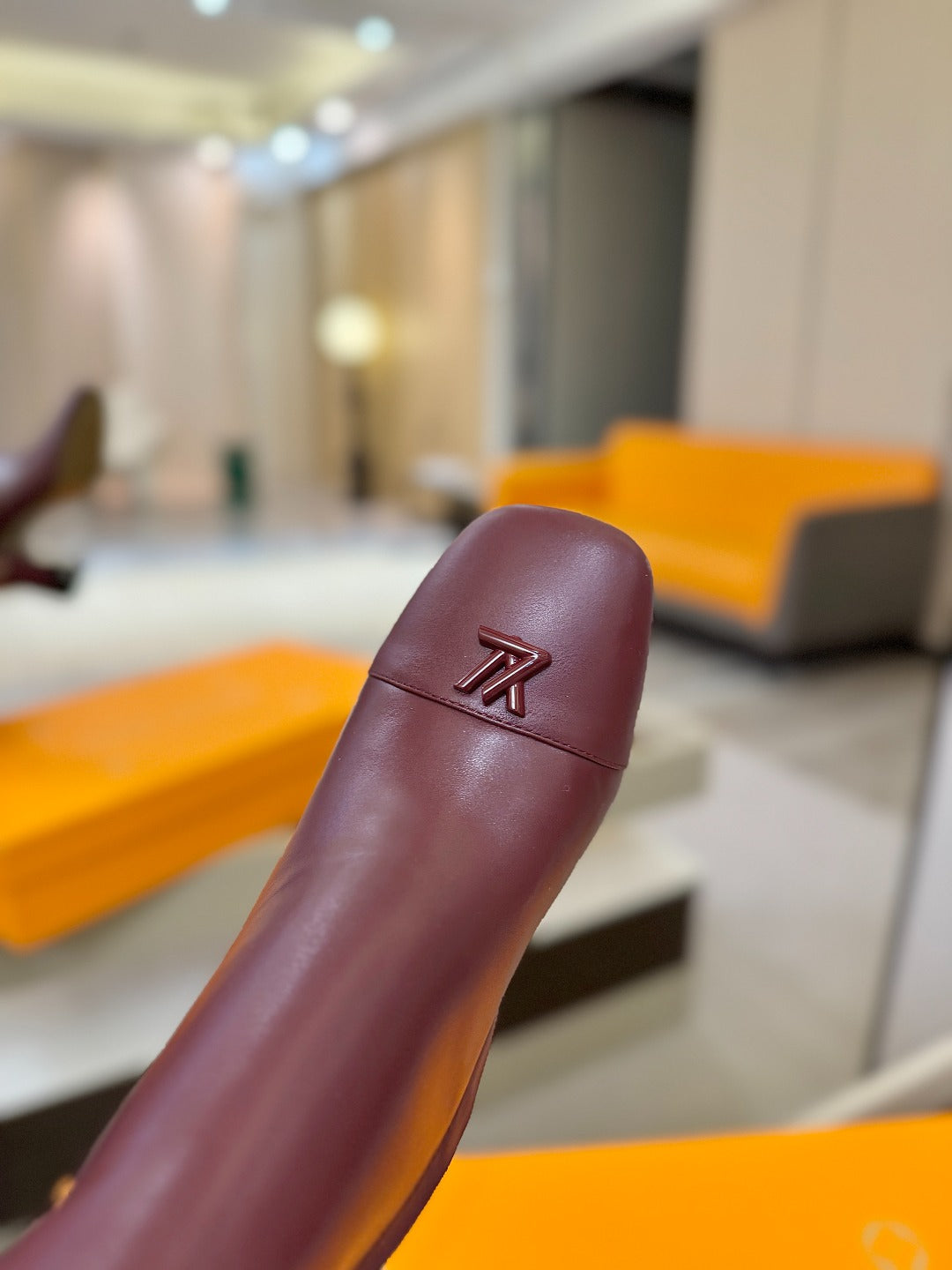 LV  High Boots 85 Burgundy Sheepskin 573737