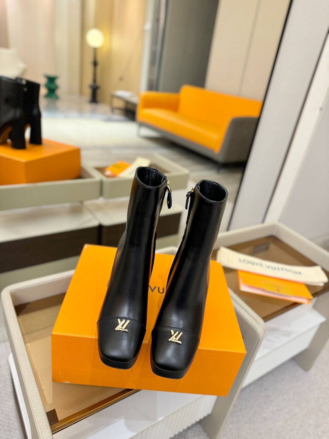 LV Ankle Boots 110 Black Sheepskin 573725