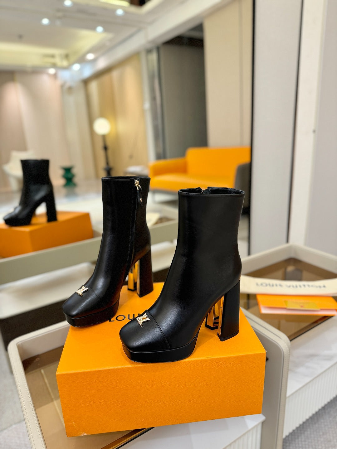 LV Ankle Boots 110 Black Sheepskin 573725