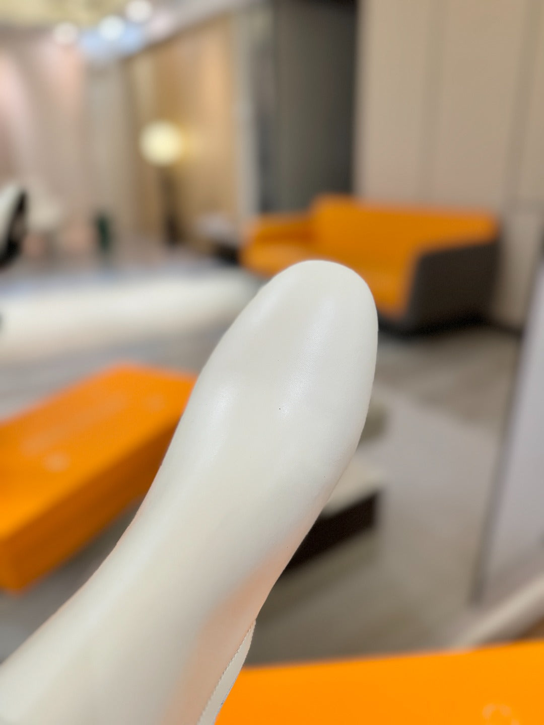 LV 25 Long Boots 75 White Sheepskin 573739