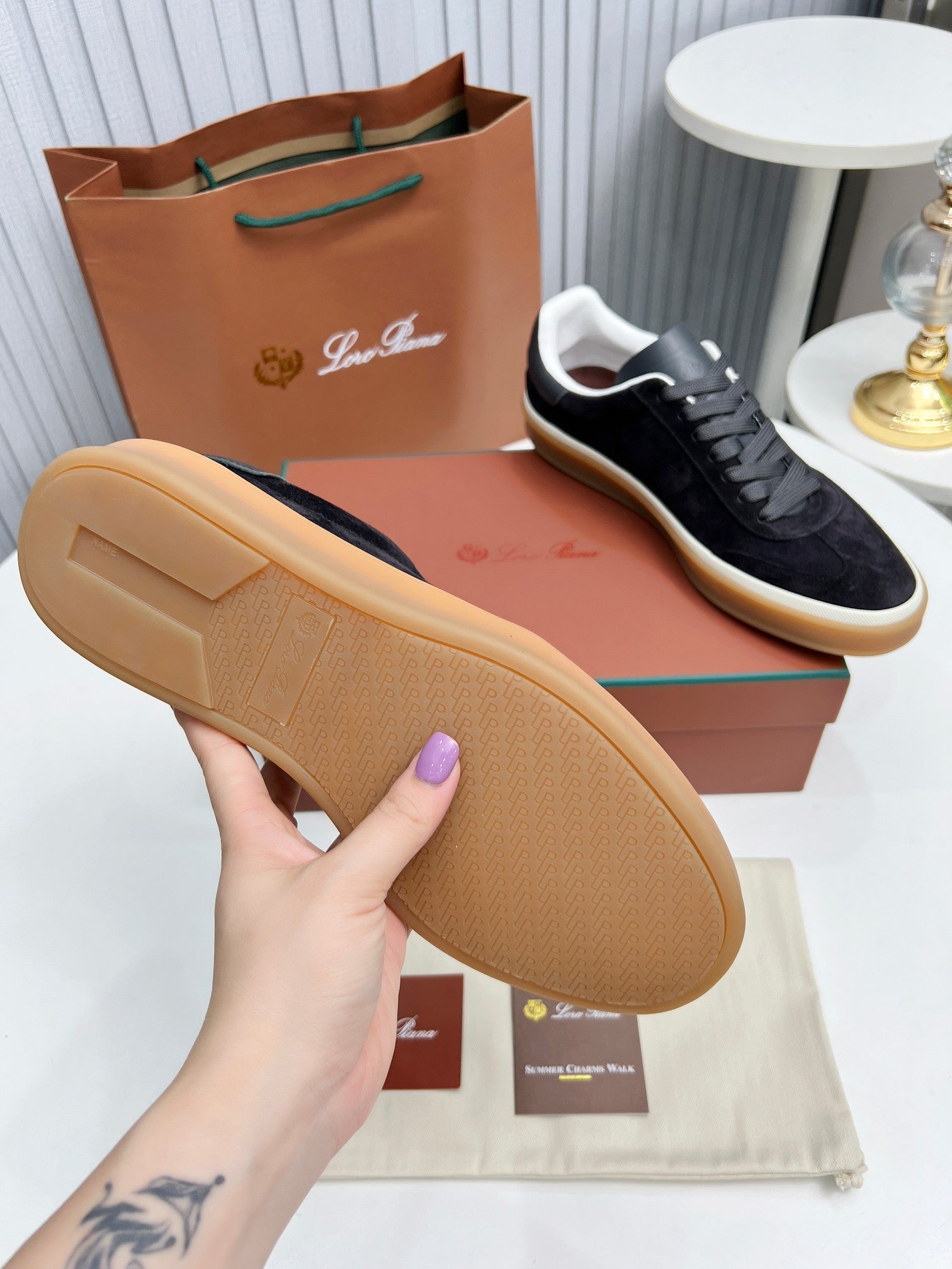 LP TENNIS WALK SNEAKERS CHARCOAL MIX GRAY SUEDE