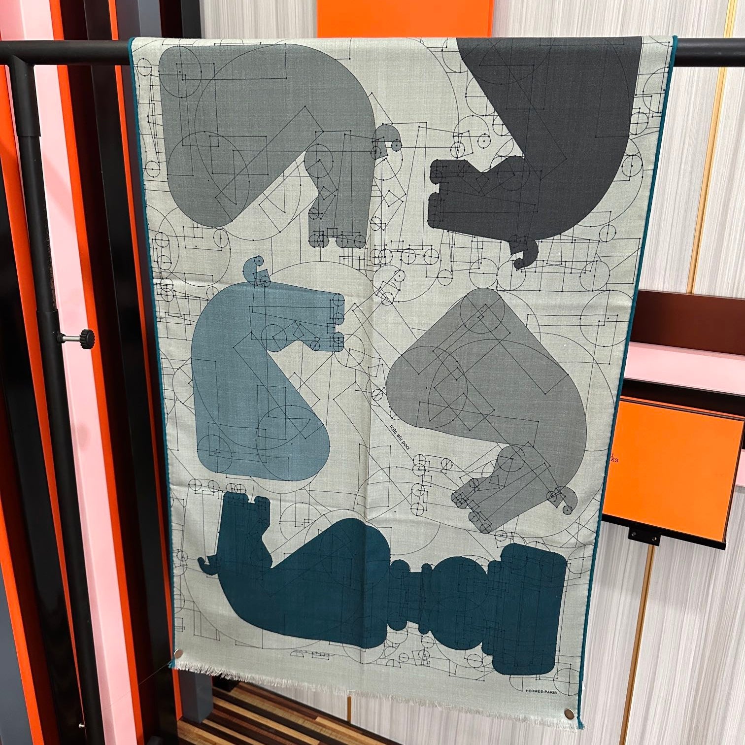 HM 25s Scarf 185 Blue Gray Cashmere 976446