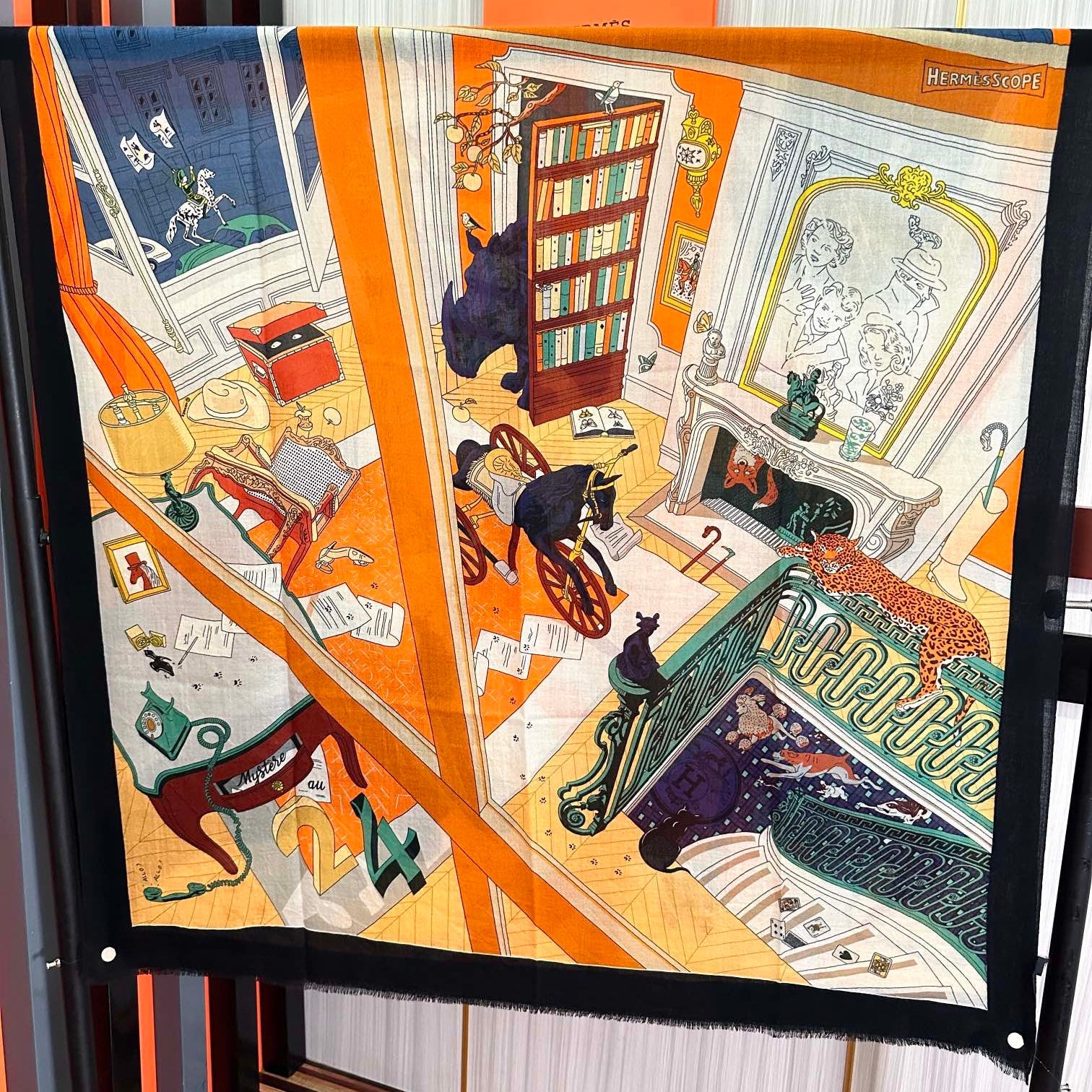 HM Newest Design Scarf 200CM Orange Beige Black Cashmere 976449