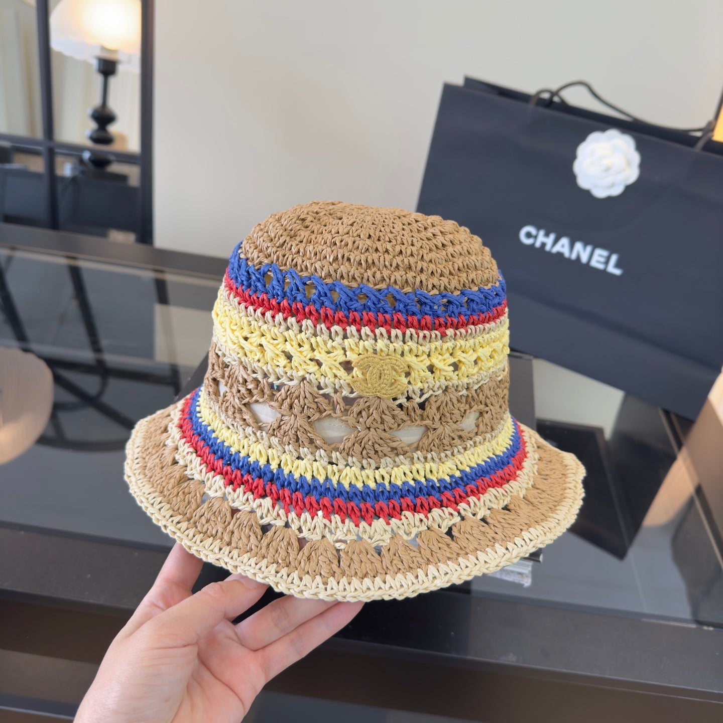Chanel Multicolor Knitted Bucket Hat 400750