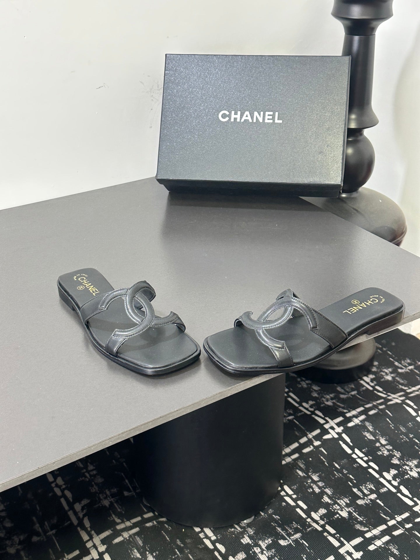 Chanel 2026 Double C Slipper Suede Lambskin 666875