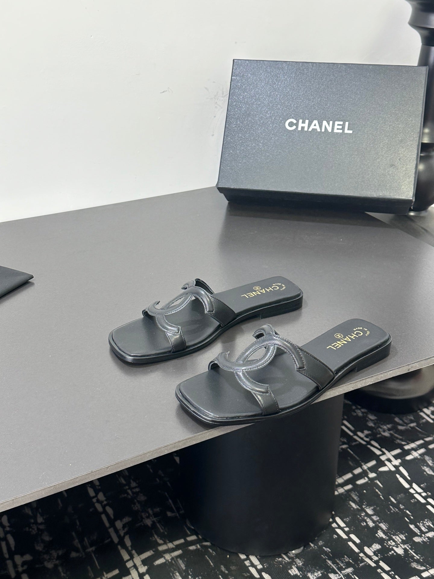 Chanel 2026 Double C Slipper Suede Lambskin 666875