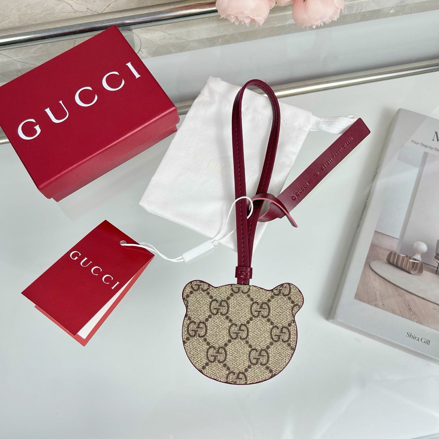 Gucci  Etoupe Red Blue Panda Bag Charm