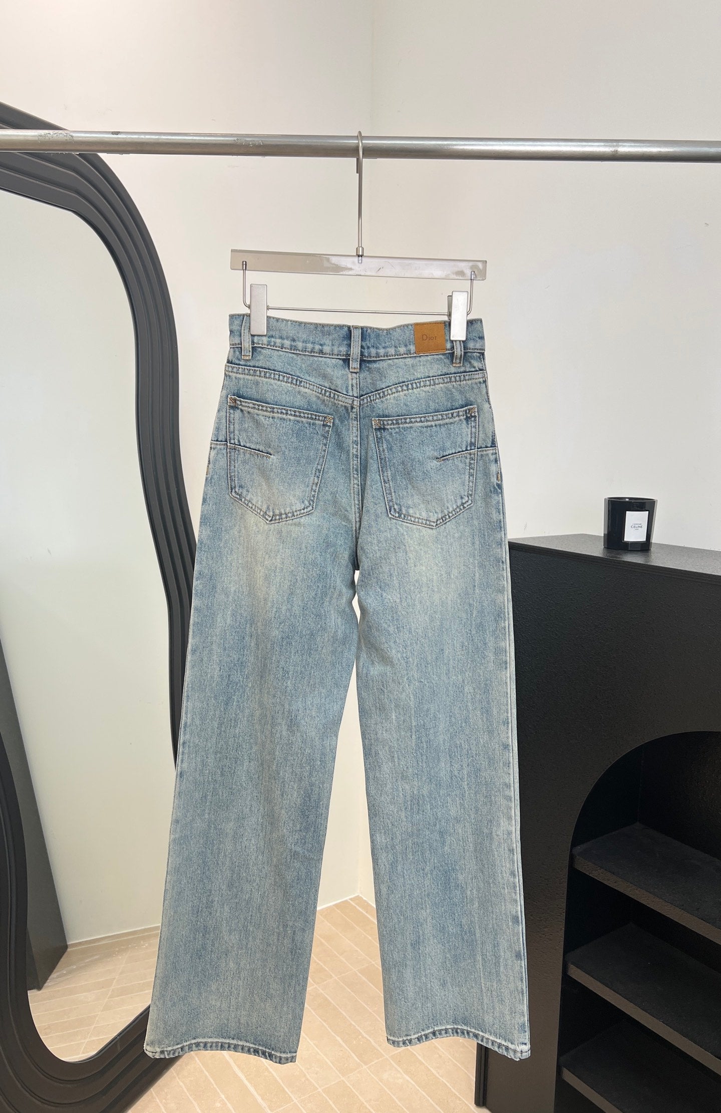 Dior 2026 Clover Embroidered Denim Jeans Blue Cotton 138330