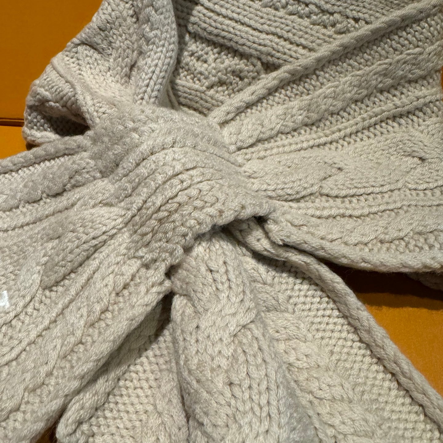 LV Freeze  Scarf 135cm Light Beige Wool 969351