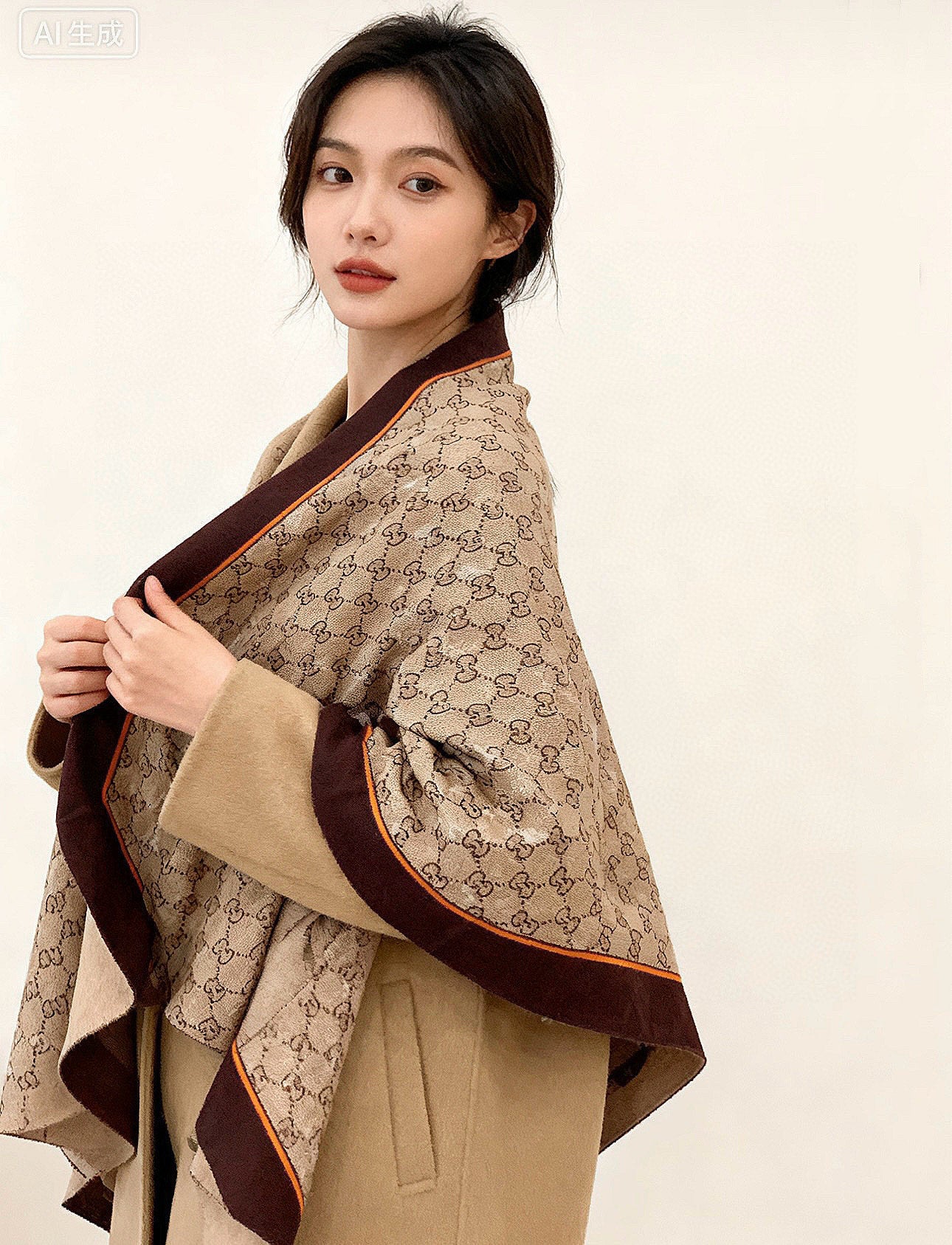 GG Classic 135CM Beige Brown Cashmere 287697