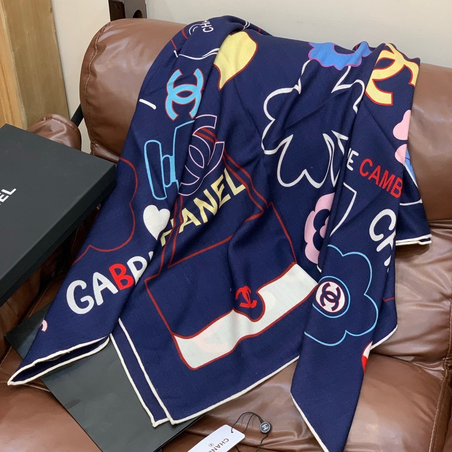 CC 25 Scarf 135CM Blue Colorful Cashmere 293208